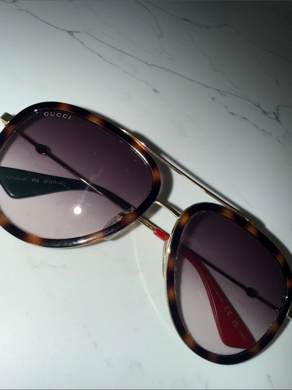 GUCCI Tortoiseshell Frame Sunglasses - Brown Lenses